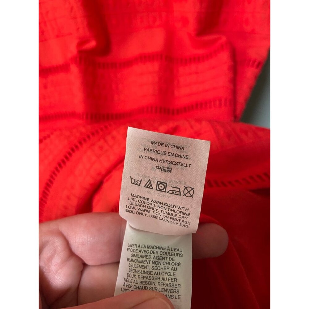 J. Crew Women's Red Orange Flutter Sleeve Knee Length Dress Size 8‎ - Picture 10 of 11